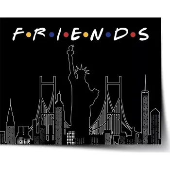 Plakát Sablio Plakát Seriál Přátelé FRIENDS Obrysy - 60x40 cm