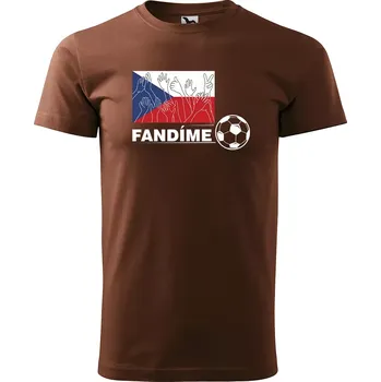Sablio Tričko s potiskem Fandíme českému fotbalu - hnědé S