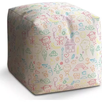 Taburet Sablio Taburet Cube Barevná školka: 40x40x40 cm