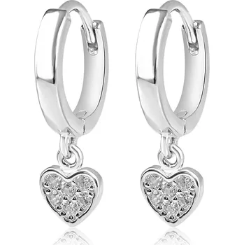 Náušnice Meucci Stříbrné náušnice zirkonové SRDCE