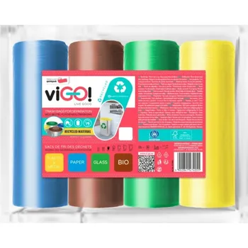 Pytle na odpadky ViGO! Eko LD pytle na odpad MIX barev 4 kusy Odolné pro třídění