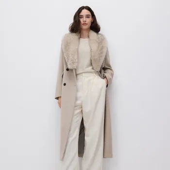 Dámský kabát Reserved - Kabát ze směsi vlny - béžová - 717HD-08M - 717HD-08M-XS