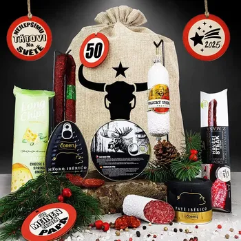 Dárkový potravinový koš Persi - Dárkový koš pro muže s losím masem