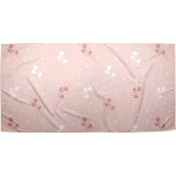 Ručník Sablio Ručník Bílé a růžové květy - 70x140 cm
