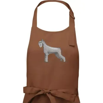 Kuchyňská zástěra Vintage Schnauzer - Dámská zástěra na vaření - Univerzální velikost ( Kakaová )