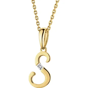 Přívěsek Zlatý přívěsek s diamantem - písmeno S - 0,004 ct - ryzost 585 - 109.883/S