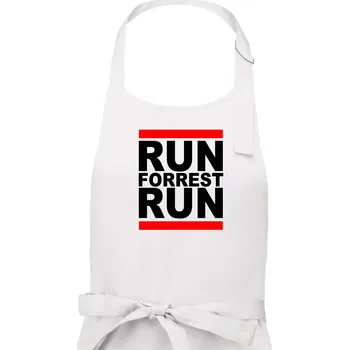Kuchyňská zástěra Run Forrest Run - Pánská zástěra na vaření - Univerzální velikost ( Bílá )
