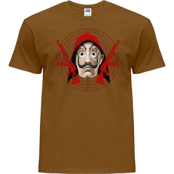 panske_levne_tricko_potisk_papirovy_dum Barva: Brown - hnědá, velikost: S