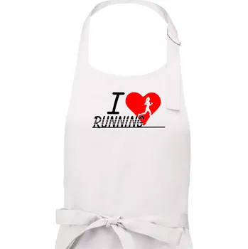 Kuchyňská zástěra I love running holka - Dámská zástěra na vaření - Univerzální velikost ( Bílá )