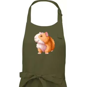 Kuchyňská zástěra Morče - kreslené, bílo oranžové - Pánská zástěra na vaření - Univerzální velikost ( Khaki )