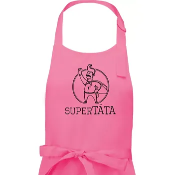 Kuchyňská zástěra Superhrdina táta - Pánská zástěra na vaření - Univerzální velikost ( Růžová )