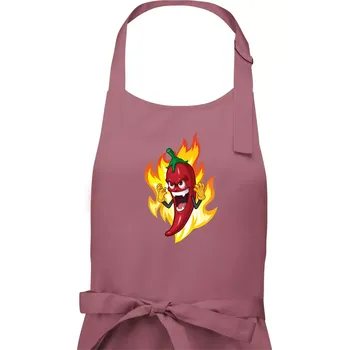 Kuchyňská zástěra Chili paprička velmi pálivá - Pánská zástěra na vaření - Univerzální velikost ( Starorůžová )