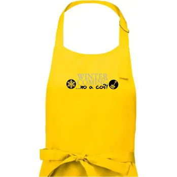 Kuchyňská zástěra Winter Is Coming parodie - Pánská zástěra na vaření - Univerzální velikost ( Žlutá )
