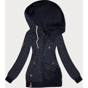 Dámská mikina Hrubá mikina s kapucí černá s mechovým kožíškem, odstíny modré XXL (44) i392_23649-48