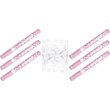 SADA Konfety svatební 60 cm 6 ks BÍLÉ SRDCE