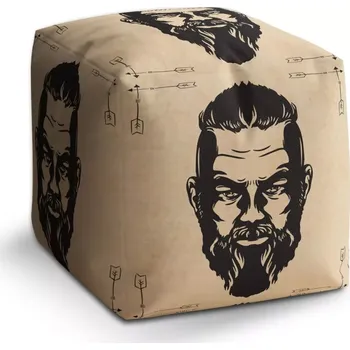 Taburet Sablio Taburet Cube Vikingové Pergamen: 40x40x40 cm