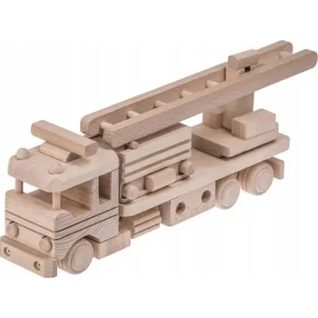 Dřevěná hračka Hračka DŘEVĚNÉ HASIČSKÉ AUTO Montessori