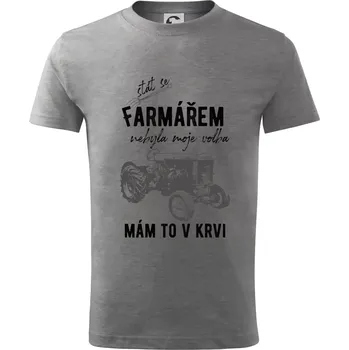 Chlapecké tričko Stát se farmářem nebyla moje volba - Tričko dětské bavlněné - 98 cm / 2 roky ( Tmavě šedý melír )
