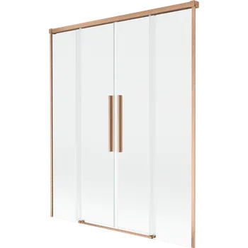 Vanová zástěna Mexen Rox posuvná vanová zástěna 2-křídlová 140 x 150 cm, transparentní, kartáčovaná měď - 8C9-140-002-65-00 Vanové zástěny