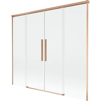 Vanová zástěna Mexen Rox dvoukřídlý posuvný koupelnový paraván 180 x 150 cm, průhledný, kartáčovaná měď - 8C9-180-002-65-00 Vanové zástěny