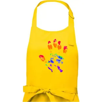 Kuchyňská zástěra LGBT hand print - Pánská zástěra na vaření - Univerzální velikost ( Žlutá )