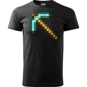 Sablio Tričko s potiskem Blocks Diamantový krumpáč - černé 5XL