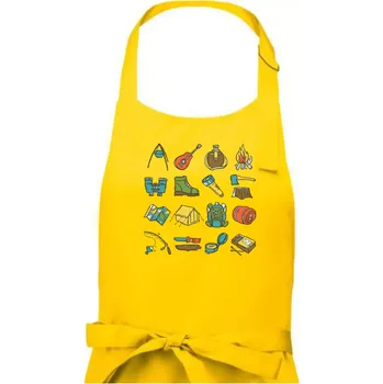 Kuchyňská zástěra Camping set - Pánská zástěra na vaření - Univerzální velikost ( Žlutá )