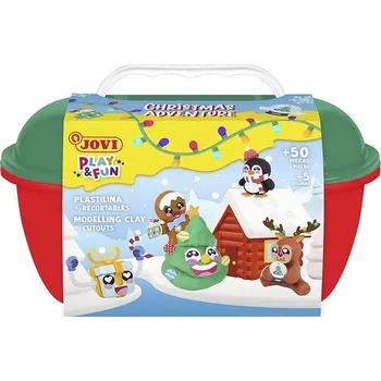 Modelovací hmota JOVI PLAY&FUN plastelína kufřík 50 ks Vánoce