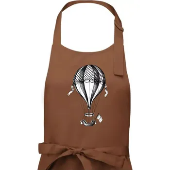 Kuchyňská zástěra Horkovzdušný balón kreslený - Dámská zástěra na vaření - Univerzální velikost ( Kakaová )
