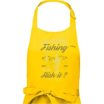 Kuchyňská zástěra A Day Without Fishing - Dámská zástěra na vaření - Univerzální velikost ( Žlutá )