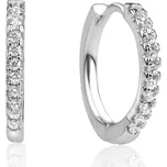 Meucci Stříbrné náušnice kroužky se zirkony II