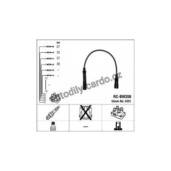 Zapalovací kabel Sada kabelů pro zapalování NGK RC-BW208 - BMW