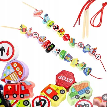 ostatní stavebnice Stavebnice pro navlékání vozidel, dopravní značky