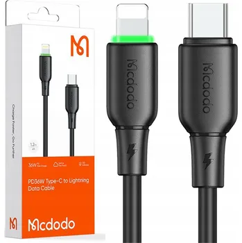 Datový kabel Kabel McDodo USB-C na Apple Lightning, 1,2 m, černý