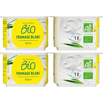 Monoprix Biologique BIO Bílý jogurt 3,2% 4x100g 400g