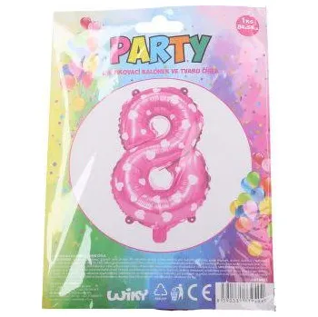 Balónek W-Balónek nafuk. číslo 8 růžový 818483 596310