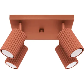 Stropní svítidlo Karbon, 4x okrově červené kovové stínítko, (možnost polohování)