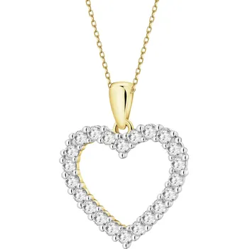 Přívěsek Zlatý přívěsek s laboratorními diamanty - srdce - 0,50 ct - ryzost 585 - 502.114