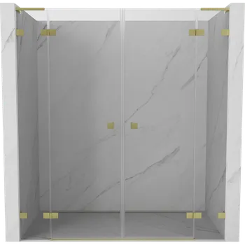 Sprchové dveře Mexen Lunar L Duo sprchové dveře kyvné 190 cm, transparentní, zlaté kartáčované - 834DL-190-000-55-00 Sprchové dveře