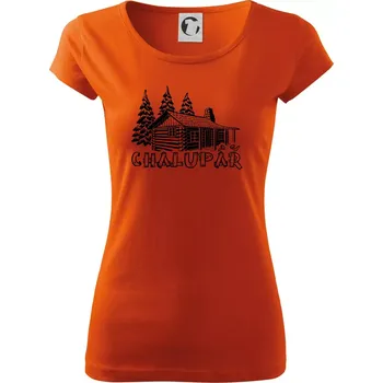 Dámské tričko Chalupář srub - Dámské triko Pure - XS ( Oranžová )