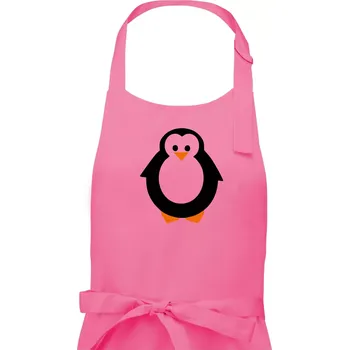 Kuchyňská zástěra Tučňák obrys - Dámská zástěra na vaření - Univerzální velikost ( Růžová )