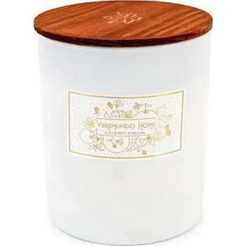 Svíčka VEREMUNDO HOME Vonná svíčka Paris Cucumber Melon, 230 g, bílá 10105
