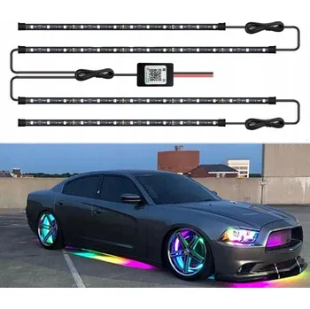 Osvětlení interiéru vozidel RGB LED NEONY POD AUTO, OSVĚTLENÍ PODVOZKU 2x0.6m + 2x0.9m, OVLÁDÁNÍ APLIKACÍ