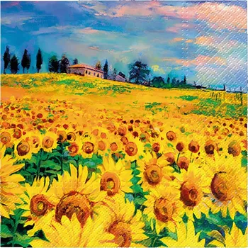 Papírový kapesník Paw Ubrousky PAW Dekor L (20ks) Pinted Sunflowers 596690