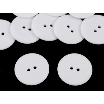 Knoflík Knoflík velikost 48", střední, 11 bílá