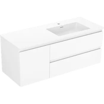 Koupelnový nábytek Mexen Orio koupelnová skříňka 120 cm s umyvadlem Otis vpravo, 2S, 1D, bílá mat - 91A13-12047-3-BBFFF01-W18P01 Skříňky s umyvadlem