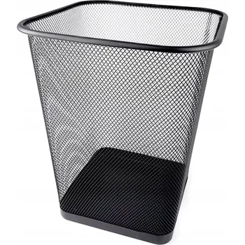Odpadkový koš ODPADKOVÝ KOŠ ČTVERCOVÝ KOVOVÝ NA PAPÍR 10L ČERNÝ