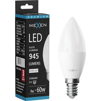Žárovka Mexen Nova LED žárovka E14, C37, 9W, Neutrální - 4000K, 945 lm - L102-E14-0940-01 Żarówki LED
