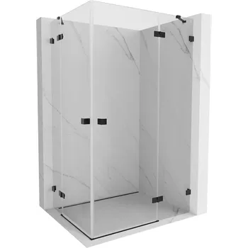 Mexen Lunar Duo sprchová kabina s pravými otočnými dveřmi 95 x 75 cm, transparentní, černá - 834-095P-075L-70-00 Sprchové kouty