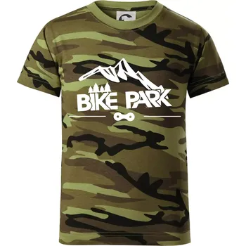 Chlapecké oblečení Bike park hory - Dětské maskáčové triko - 134 cm/8 let ( Zelený maskáč )